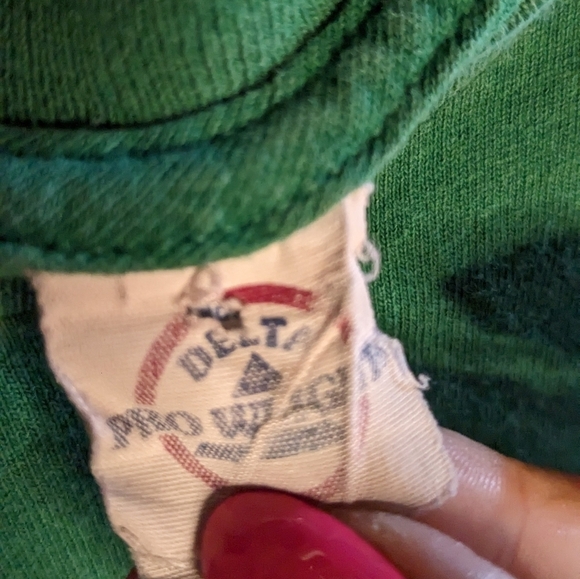 Vintage‎ Medium You Had Me at Hola Green Delta Pro Wright Short Sleeve Shirt - Picture 5 of 5